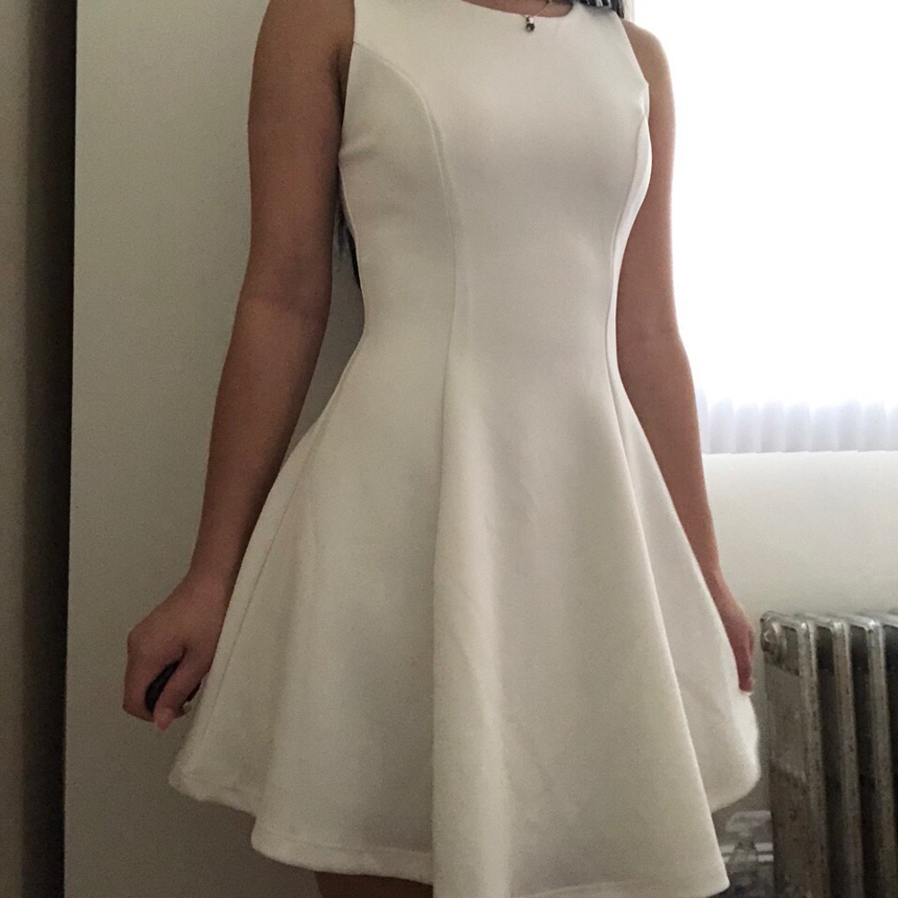White Flare/Skater Dress with Bow in the back